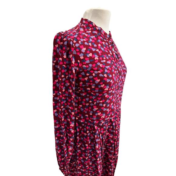 ModCloth SugarHill Brighton Love confetti hearts long sleeve midi dress 4 NWT - Picture 6 of 9